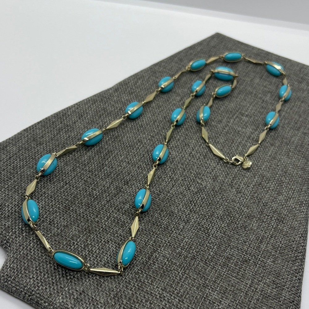 J. Crew Aqua Beaded Necklace